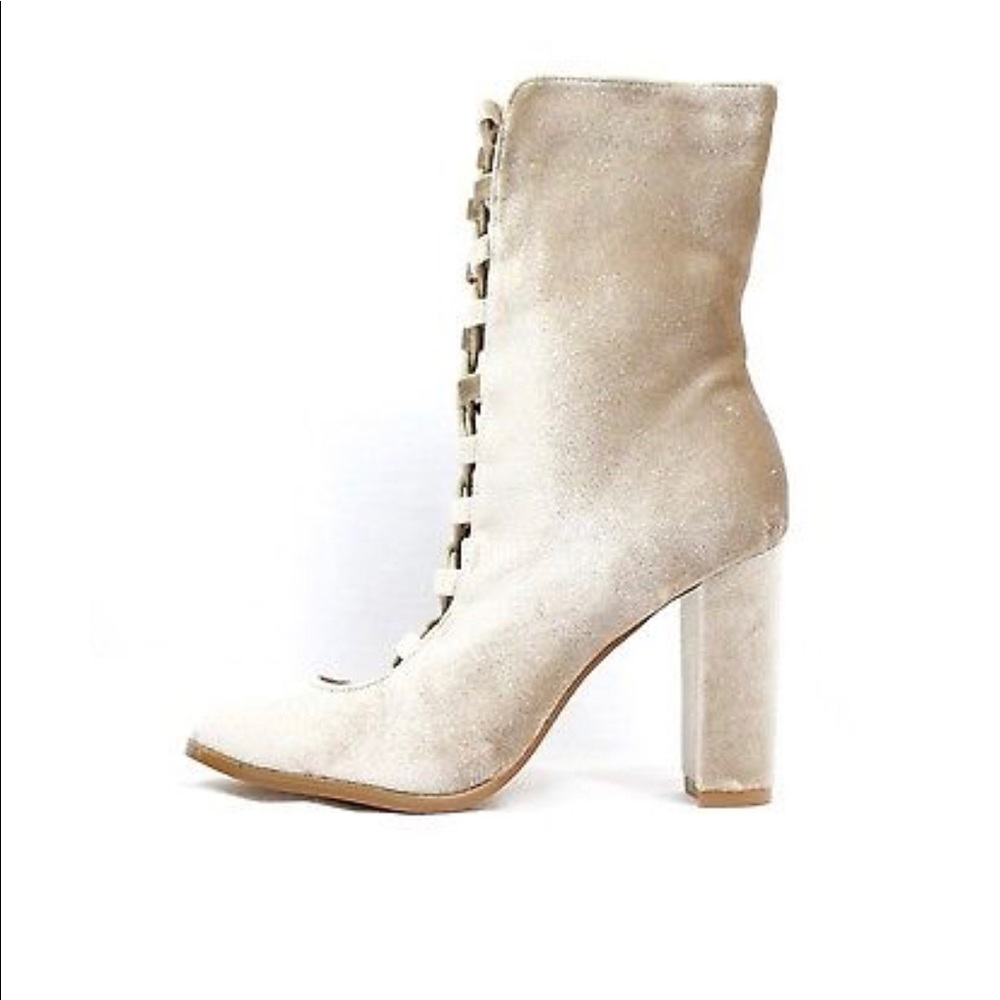 Ivory shimmer booties